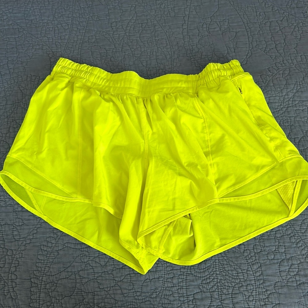 lulu lemon neon yellow shorts